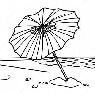 Bunte Strand Schirm Malvorlage 120835-55682