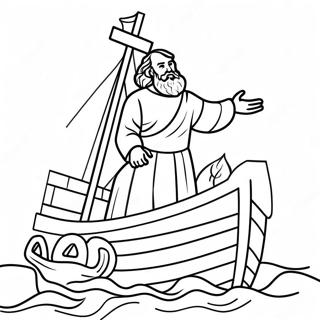 Apostel Paulus Auf Einem Schiff Ausmalbild 121093-55886