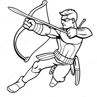 Hawkeye In Action Pose Ausmalbild 121193-55963