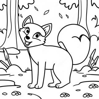 Verspielter Fuchs Im Wald Ausmalbild 121348-56060