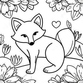 Majestatischer Fuchs Zwischen Blumen Ausmalbild 121349-56062
