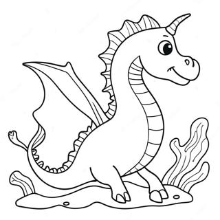 Verspielter Meerdrache Ausmalbild 121505-56181