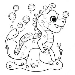 Mystischer Meerdrache Mit Blasen Ausmalbild 121507-56189