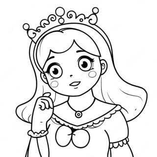 Niedliche Anime Prinzessin Mit Einer Krone Ausmalbild 121633-56281