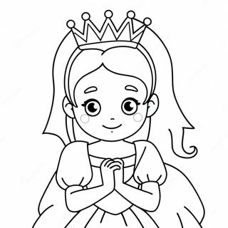 Niedliche Anime Prinzessin Mit Einer Krone Ausmalbild 121633 56282