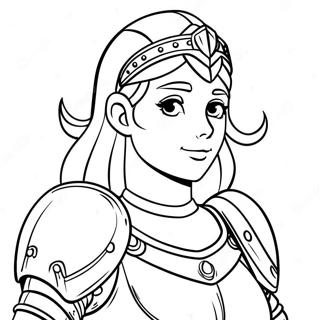 Mutige Anime Prinzessin In Rustung Ausmalbild 121634 56285