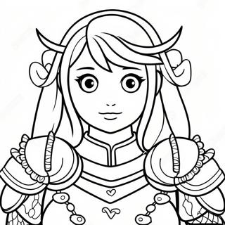 Mutige Anime Prinzessin In Rustung Ausmalbild 121634 56286