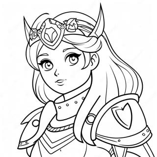 Mutige Anime Prinzessin In Rustung Ausmalbild 121634 56287