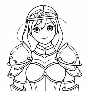 Mutige Anime Prinzessin In Rustung Ausmalbild 121634 56288