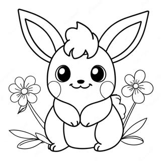 Niedlicher Flareon Mit Blumen Ausmalbild 121758-56379