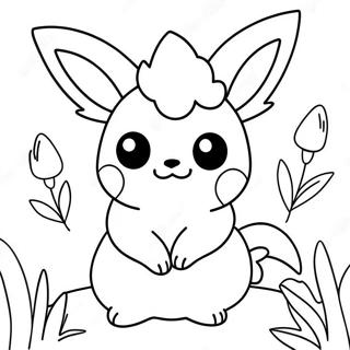 Niedlicher Flareon Mit Blumen Ausmalbild 121758-56380