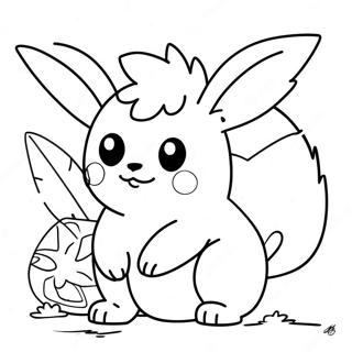 Flareon Spielt Mit Freunden Ausmalbild 121761-56392
