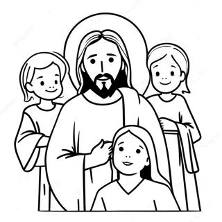 Bunter Jesus Mit Kindern Ausmalbild 122066-56617