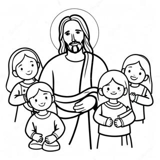 Bunter Jesus Mit Kindern Ausmalbild 122066-56618