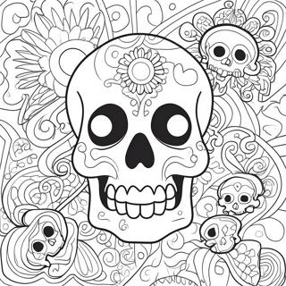 Cartoon Schadel Design Ausmalbild 122300-56861