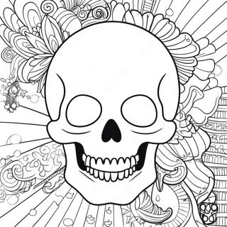 Cartoon Schadel Design Ausmalbild 122300-56862