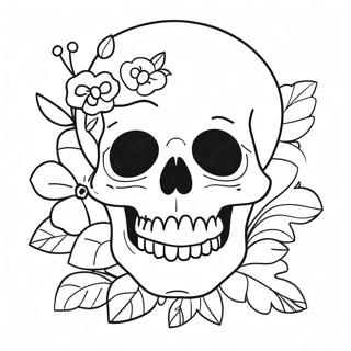 Susser Schadel Mit Blumen Ausmalbild 122301 56865