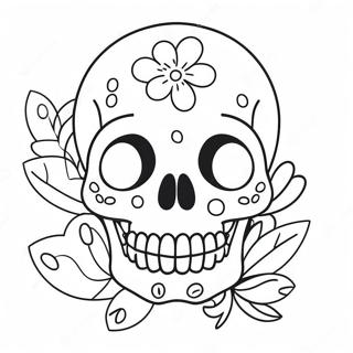 Susser Schadel Mit Blumen Ausmalbild 122301 56867