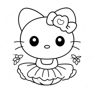 Liebenswerte Hallo Kitty Im Tutu Ausmalbild 122659 57144