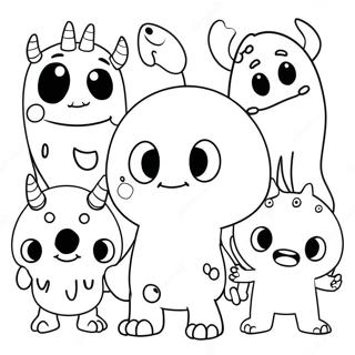 Niedliche Cartoon Monster Ausmalbild 12272 290