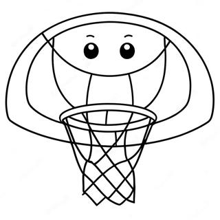 Cartoon Basketballkorb Ausmalbild 122762 57221