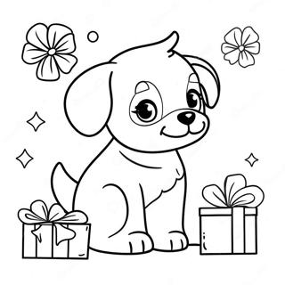 Hubscher Weihnachtswelpe Mit Geschenken Ausmalbild 122840 57281