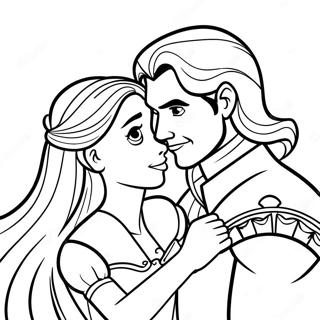 Romantische Rapunzel Und Flynn Ausmalbild Ausmalbilder