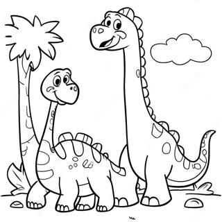 Brontosaurus Familie Ausmalbild 123508-57797