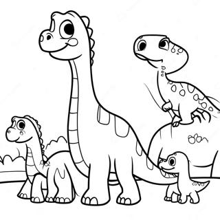 Brontosaurus Familie Ausmalbild 123508-57798