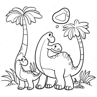 Brontosaurus Familie Ausmalbild 123508-57799