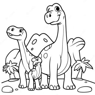 Brontosaurus Familie Ausmalbild 123508-57800