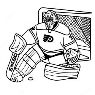 Nhl Torwart Macht Einen Save Ausmalbild 123639-57901