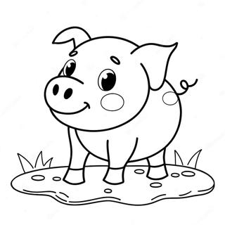 Verspieltes Schwein Im Schlamm Ausmalbild 12365-938