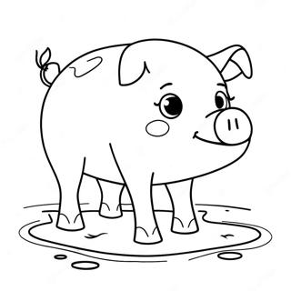 Verspieltes Schwein Im Schlamm Ausmalbild 12365-940