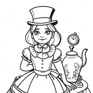 Steampunk Alice Im Wunderland Ausmalbilder