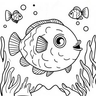 Kugelfisch Im Korallenriff Ausmalbild 124203-58438