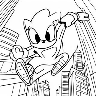 Sonic Spiderman Schwingt Durch Die Stadt Ausmalbild 124278-58485