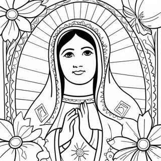 Unsere Liebe Frau Von Guadalupe Mit Blumen Ausmalbild 124511 58670