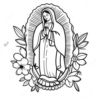 Unsere Liebe Frau Von Guadalupe Mit Blumen Ausmalbild 124511 58671