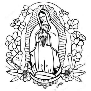 Unsere Liebe Frau Von Guadalupe Mit Blumen Ausmalbild 124511 58672