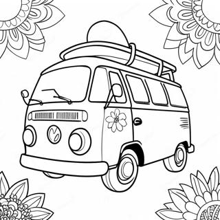 Grooviger Hippie Van Ausmalbild 124536-58686