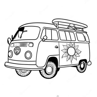 Grooviger Hippie Van Ausmalbild 124536-58688