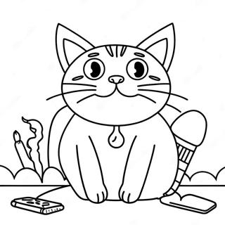 Entspannende Stoner Katze Ausmalbild 124538-58695