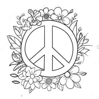 Friedenszeichen Mit Blumen Ausmalbild 124539-58698