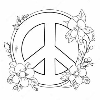 Friedenszeichen Mit Blumen Ausmalbild 124539-58699