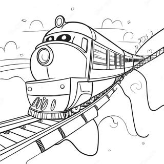 Bunte Achterbahn Zug Ausmalbild 124899-58973