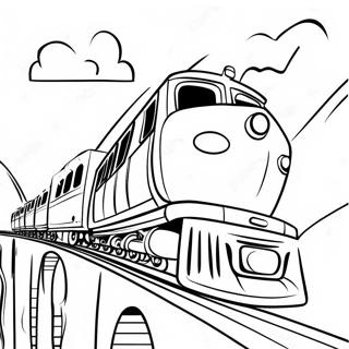 Bunte Achterbahn Zug Ausmalbild 124899-58975