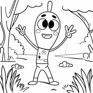 Frohlicher Forky In Einem Sonnigen Park Ausmalbild 125259-59255