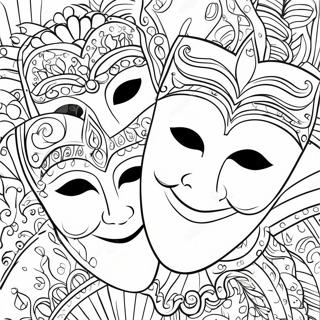 Dramatische Theatermasken Ausmalbild 125438-59389