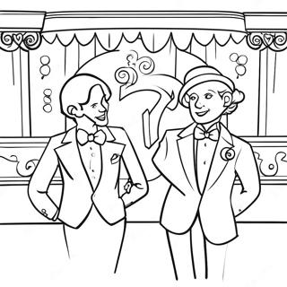 Charmante Theaterdarsteller Ausmalbild 125440-59400